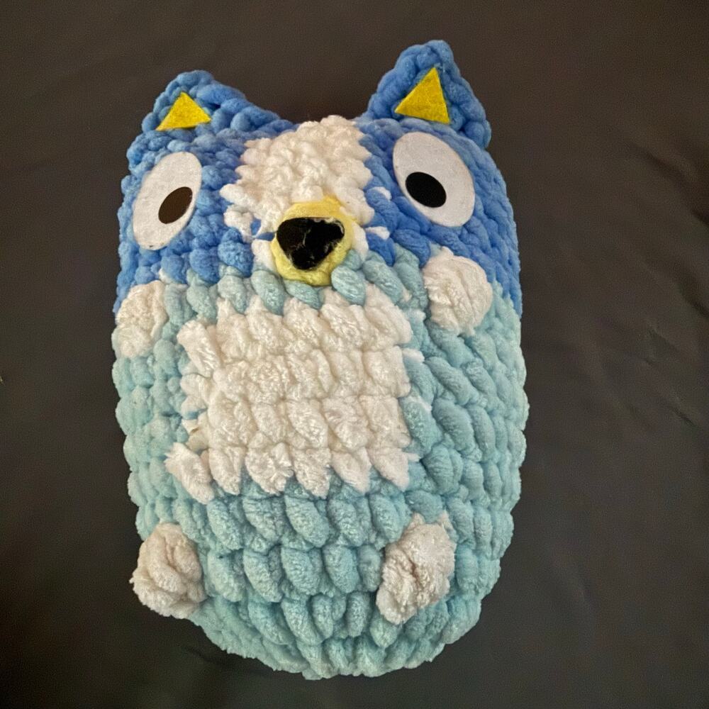 Bluey Plush Chunky Chenille Crochet Style Stuffed Animal Approx 8"